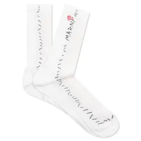 White Cotton Socks 12 Gauge Graphic - Lily White