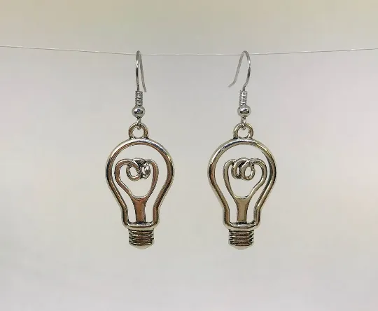 Wholesale Earrings, Light Bulb Earrings, Novelty Earrings, Be the Light Gift