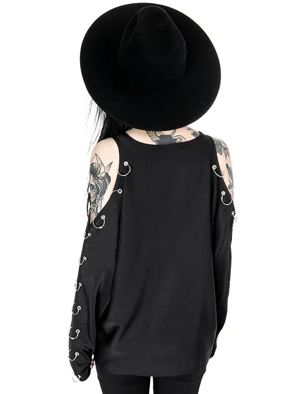 Women's Pierced Cold Shoulder Top