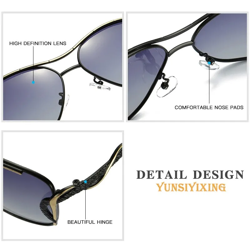 Women's Vintage Butterfly Fashion Polarized Big Frame Eyewear Sunglasses