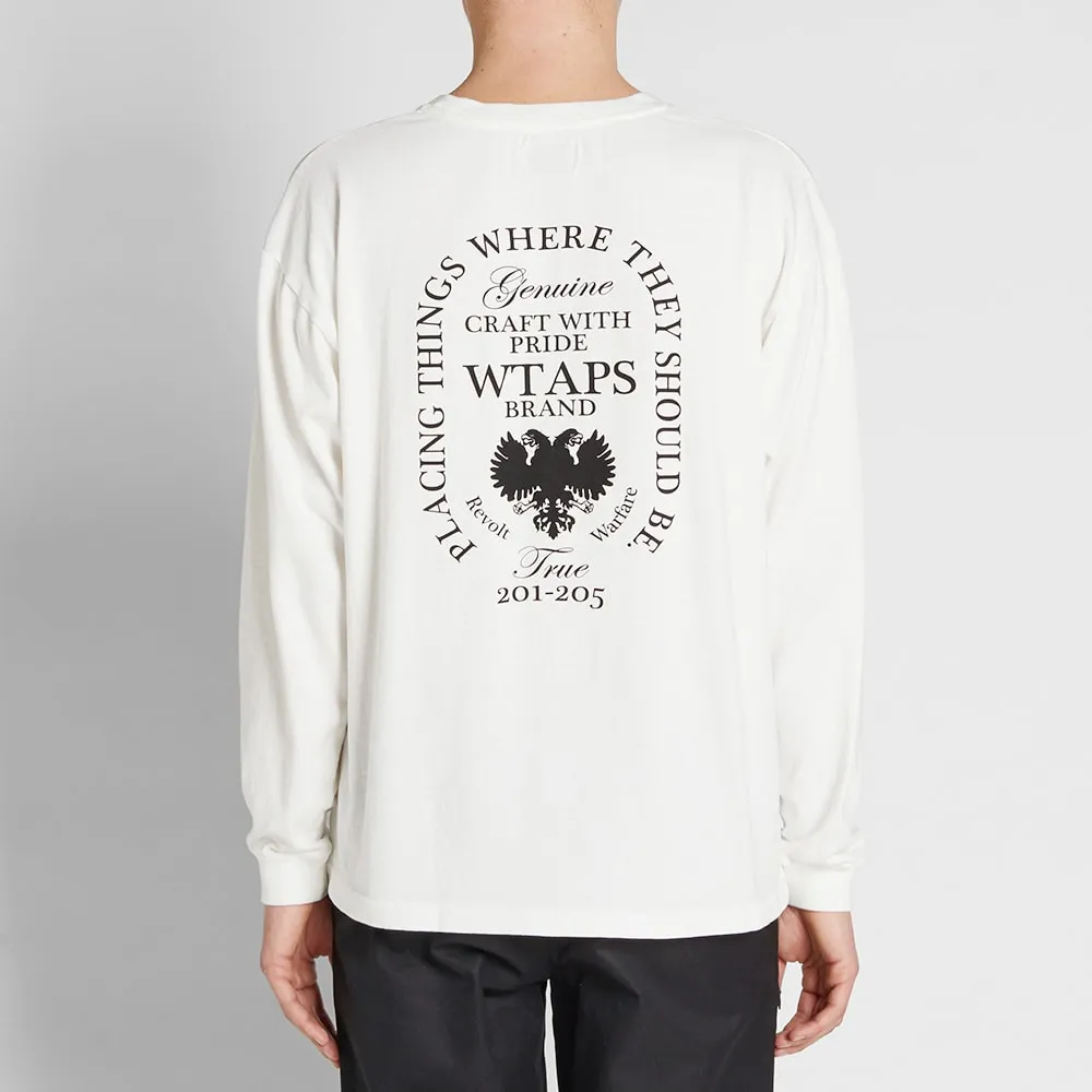 WTAPS Long Sleeve Design Heritage TeeWhite