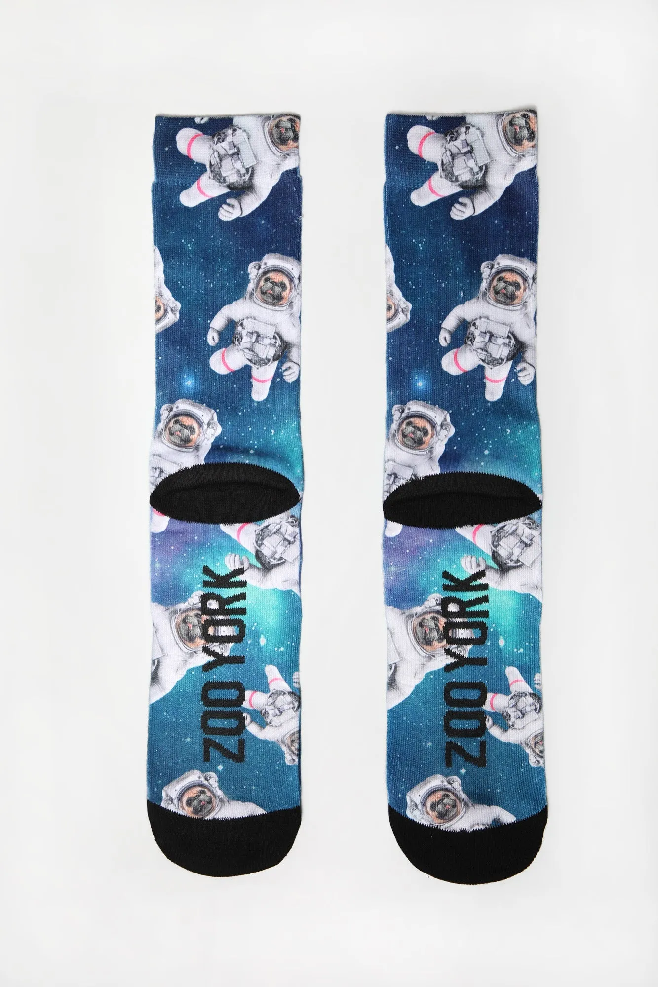 Zoo York Mens Astronaut Pugs Crew Socks